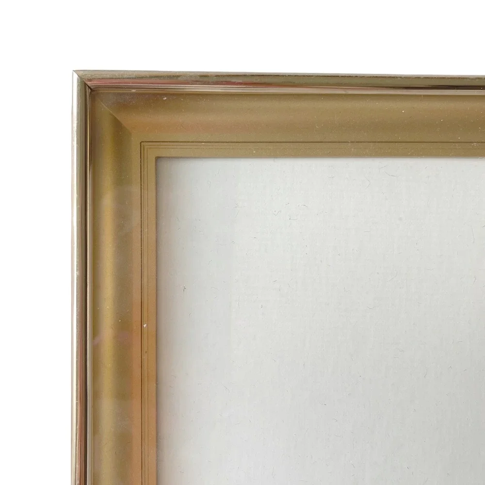 Picture photo easel frame vtg brass filigree floral art nouveau gold ornate 5x7